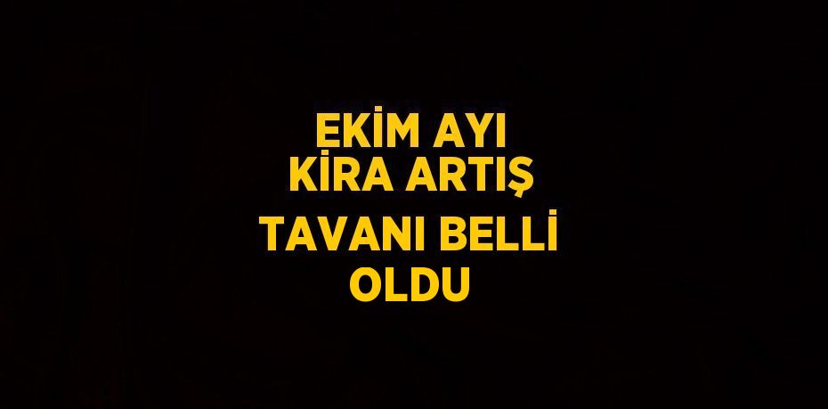 EKİM AYI KİRA ARTIŞ TAVANI BELLİ OLDU