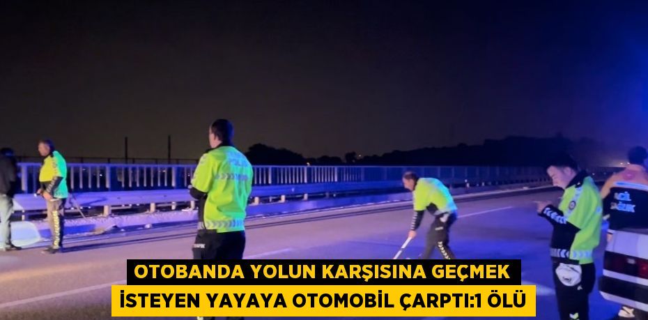 OTOBANDA YOLUN KARŞISINA GEÇMEK İSTEYEN YAYAYA OTOMOBİL ÇARPTI:1 ÖLÜ