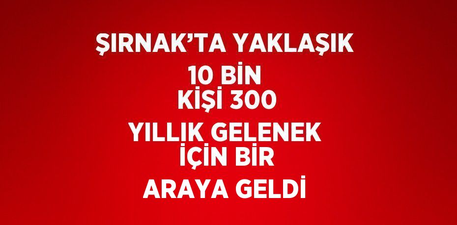 ŞIRNAK’TA YAKLAŞIK 10 BİN KİŞİ 300 YILLIK GELENEK İÇİN BİR ARAYA GELDİ