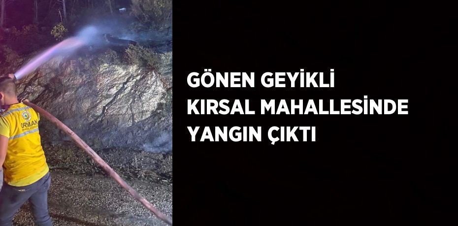 GÖNEN GEYİKLİ KIRSAL MAHALLESİNDE YANGIN ÇIKTI