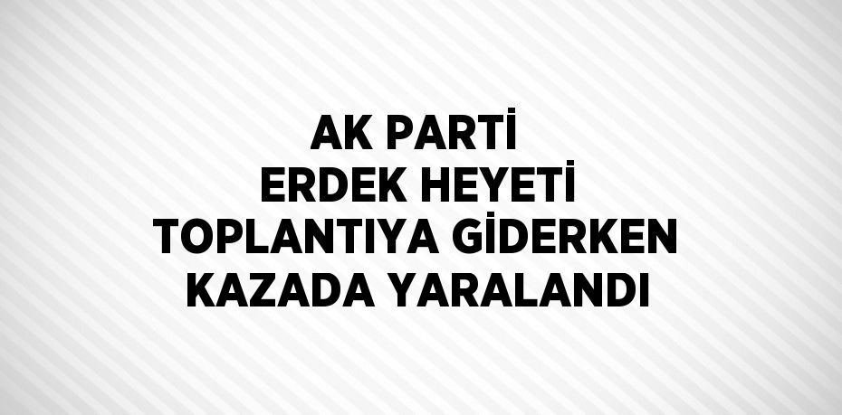 AK PARTİ ERDEK HEYETİ TOPLANTIYA GİDERKEN KAZADA YARALANDI