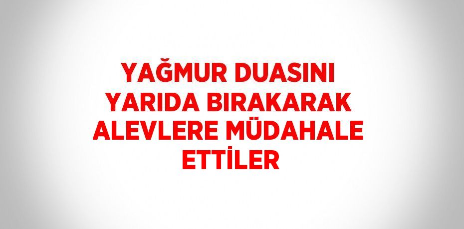 YAĞMUR DUASINI YARIDA BIRAKARAK ALEVLERE MÜDAHALE ETTİLER