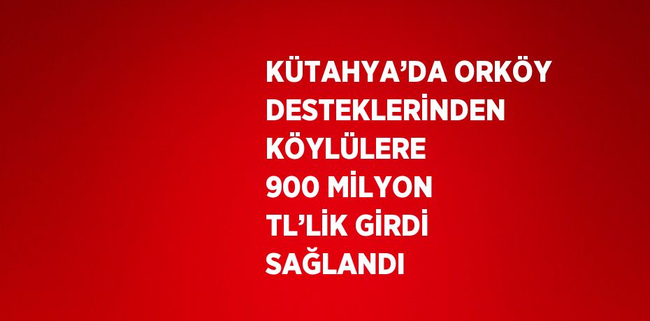 KÜTAHYA’DA ORKÖY DESTEKLERİNDEN KÖYLÜLERE 900 MİLYON TL’LİK GİRDİ SAĞLANDI