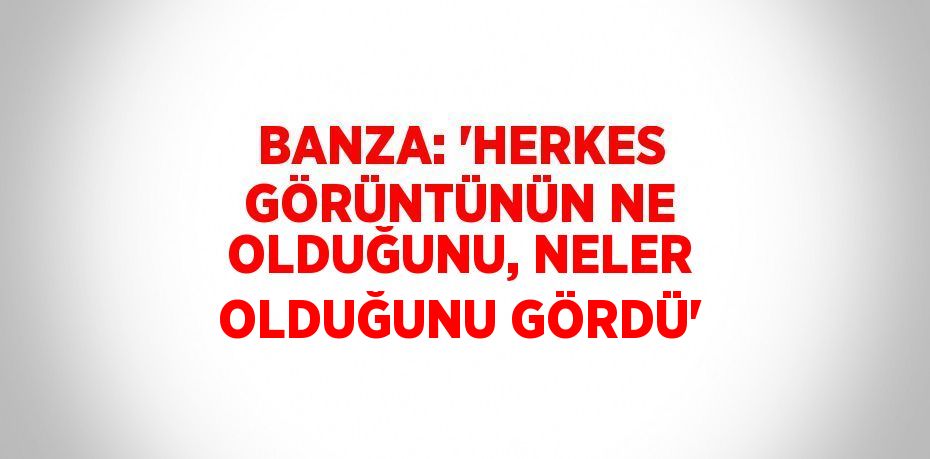 BANZA: 'HERKES GÖRÜNTÜNÜN NE OLDUĞUNU, NELER OLDUĞUNU GÖRDÜ'