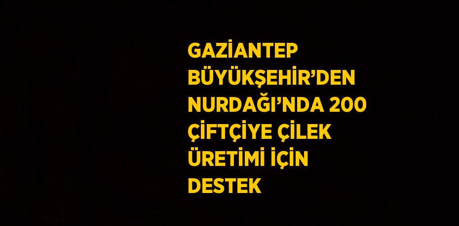 GAZİANTEP BÜYÜKŞEHİR’DEN NURDAĞI’NDA 200 ÇİFTÇİYE ÇİLEK ÜRETİMİ İÇİN DESTEK