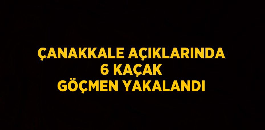 ÇANAKKALE AÇIKLARINDA 6 KAÇAK GÖÇMEN YAKALANDI