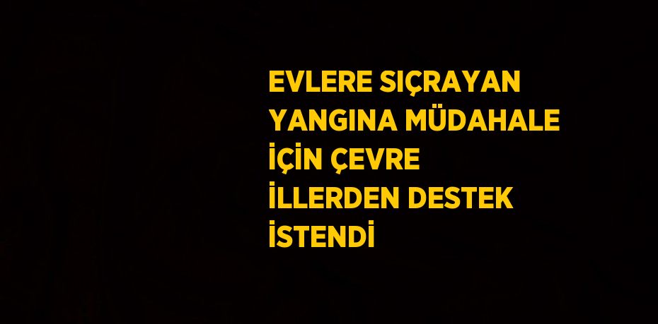 EVLERE SIÇRAYAN YANGINA MÜDAHALE İÇİN ÇEVRE İLLERDEN DESTEK İSTENDİ