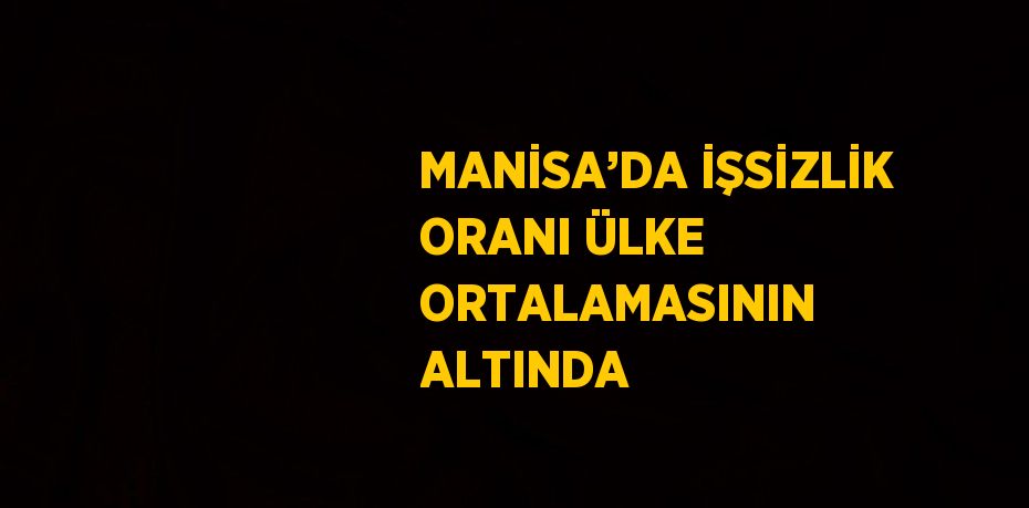 MANİSA’DA İŞSİZLİK ORANI ÜLKE ORTALAMASININ ALTINDA