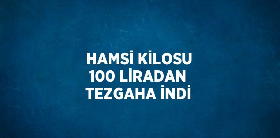 HAMSİ KİLOSU 100 LİRADAN TEZGAHA İNDİ