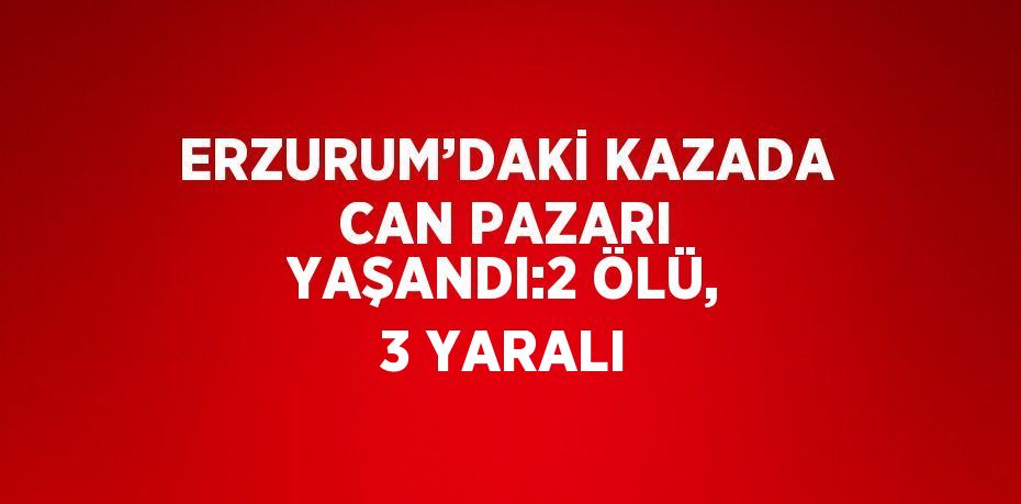 ERZURUM’DAKİ KAZADA CAN PAZARI YAŞANDI:2 ÖLÜ, 3 YARALI