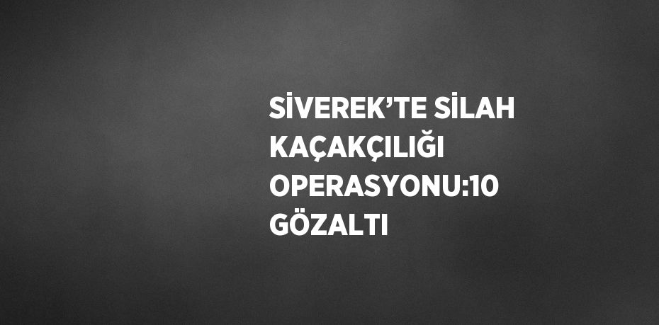 SİVEREK’TE SİLAH KAÇAKÇILIĞI OPERASYONU:10 GÖZALTI