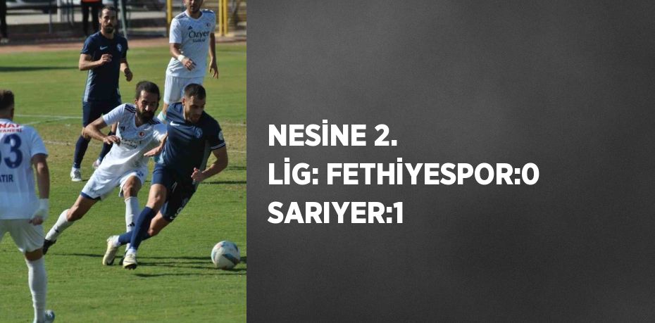 NESİNE 2. LİG: FETHİYESPOR:0 SARIYER:1