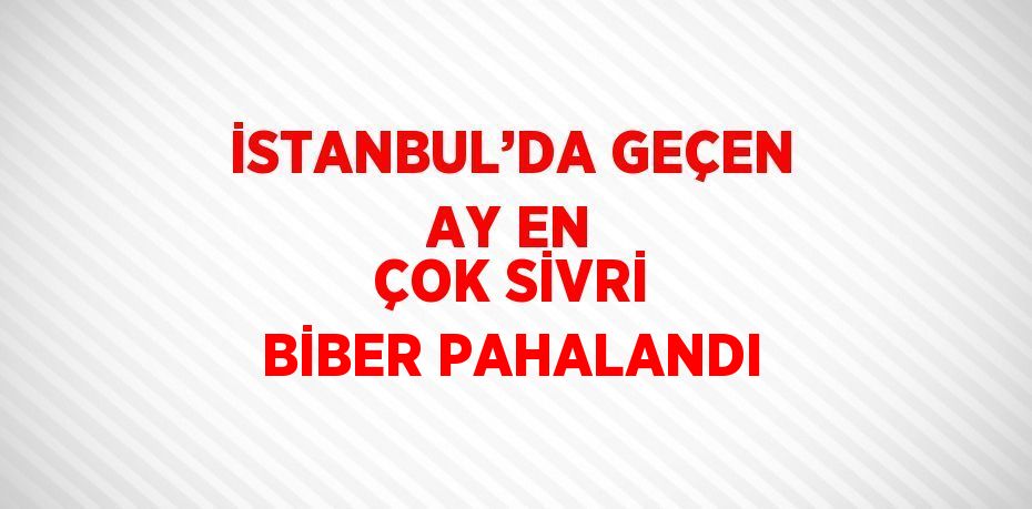 İSTANBUL’DA GEÇEN AY EN ÇOK SİVRİ BİBER PAHALANDI