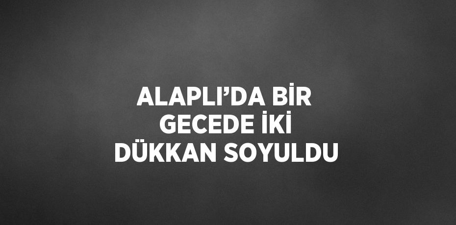 ALAPLI’DA BİR GECEDE İKİ DÜKKAN SOYULDU