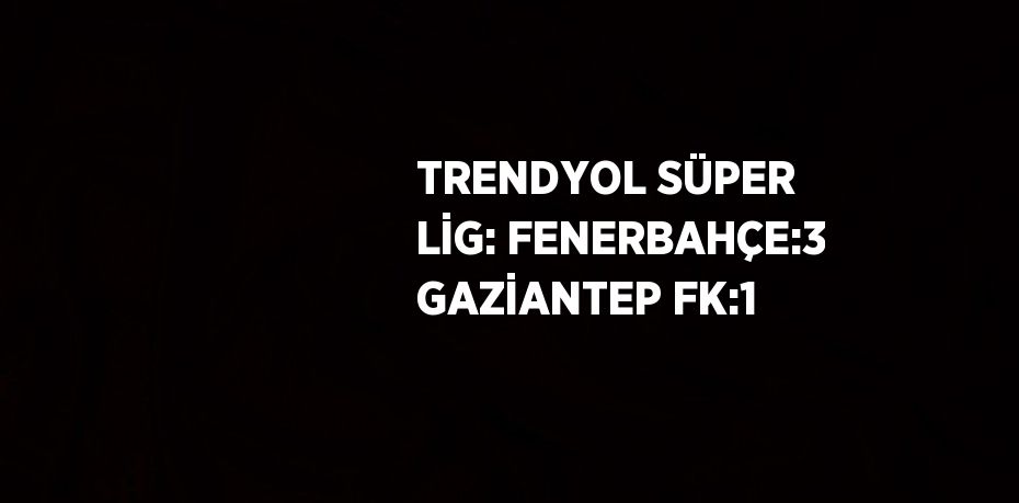 TRENDYOL SÜPER LİG: FENERBAHÇE:3 GAZİANTEP FK:1