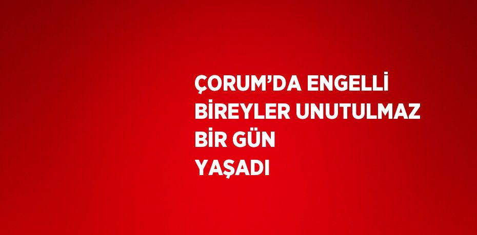 ÇORUM’DA ENGELLİ BİREYLER UNUTULMAZ BİR GÜN YAŞADI