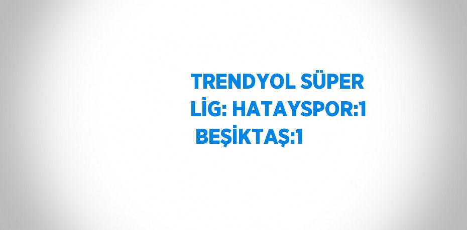 TRENDYOL SÜPER LİG: HATAYSPOR:1  BEŞİKTAŞ:1