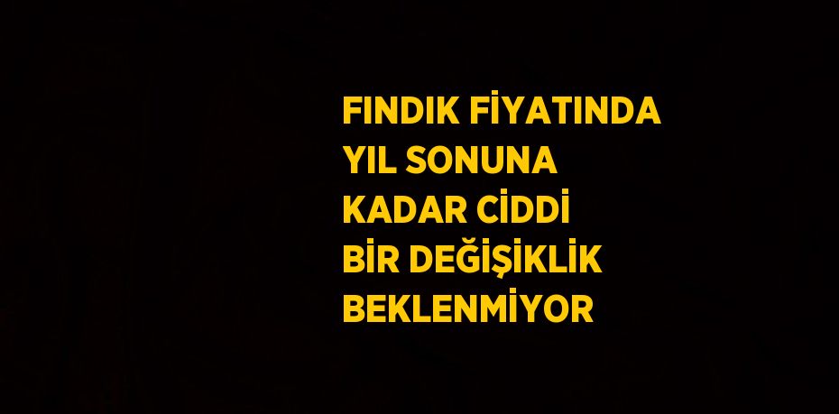 FINDIK FİYATINDA YIL SONUNA KADAR CİDDİ BİR DEĞİŞİKLİK BEKLENMİYOR