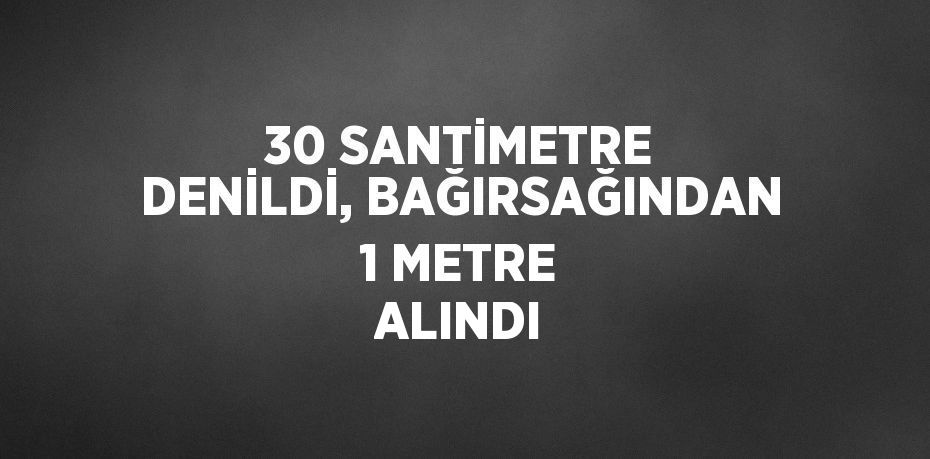 30 SANTİMETRE DENİLDİ, BAĞIRSAĞINDAN 1 METRE ALINDI