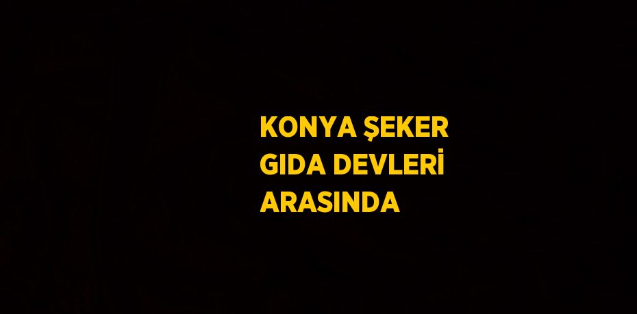 KONYA ŞEKER GIDA DEVLERİ ARASINDA