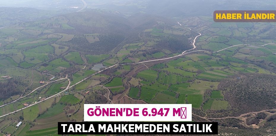 Gönen'de 6.947 m² tarla mahkemeden satılık