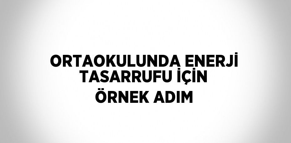 ORTAOKULUNDA ENERJİ TASARRUFU İÇİN ÖRNEK ADIM