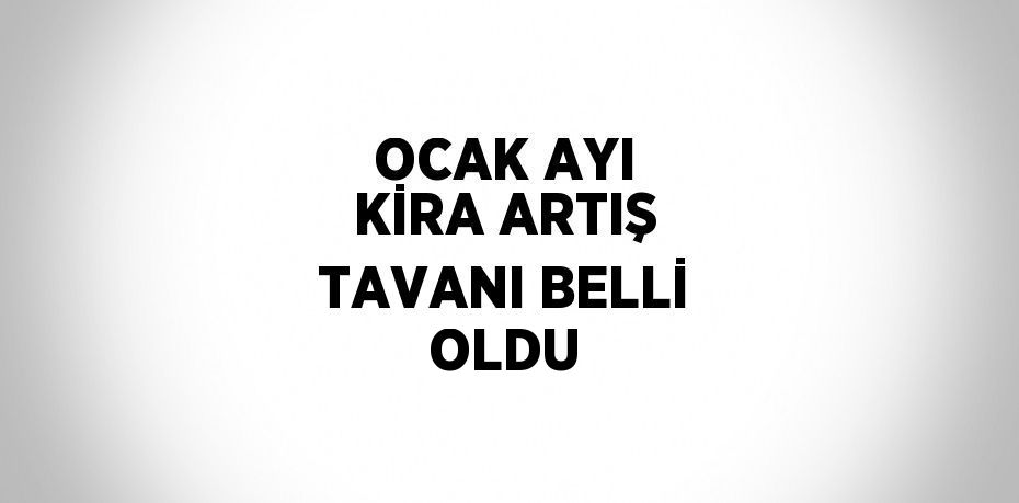 OCAK AYI KİRA ARTIŞ TAVANI BELLİ OLDU