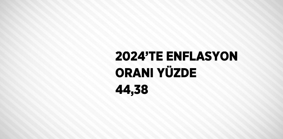 2024’TE ENFLASYON ORANI YÜZDE 44,38