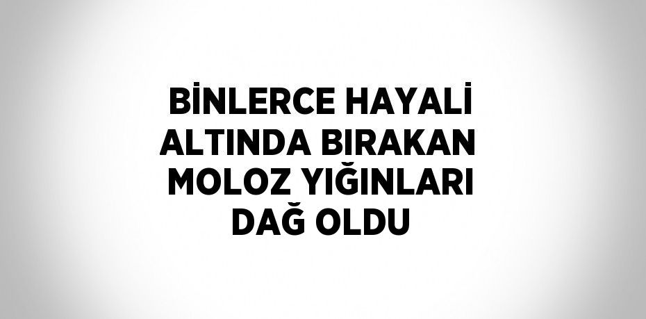 BİNLERCE HAYALİ ALTINDA BIRAKAN MOLOZ YIĞINLARI DAĞ OLDU