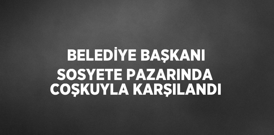 BELEDİYE BAŞKANI SOSYETE PAZARINDA COŞKUYLA KARŞILANDI