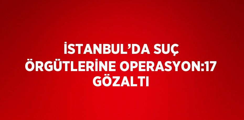 İSTANBUL’DA SUÇ ÖRGÜTLERİNE OPERASYON:17 GÖZALTI