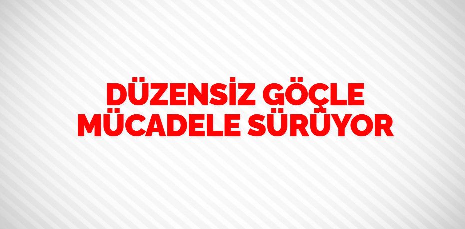 DÜZENSİZ GÖÇLE MÜCADELE SÜRÜYOR