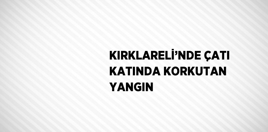 KIRKLARELİ’NDE ÇATI KATINDA KORKUTAN YANGIN