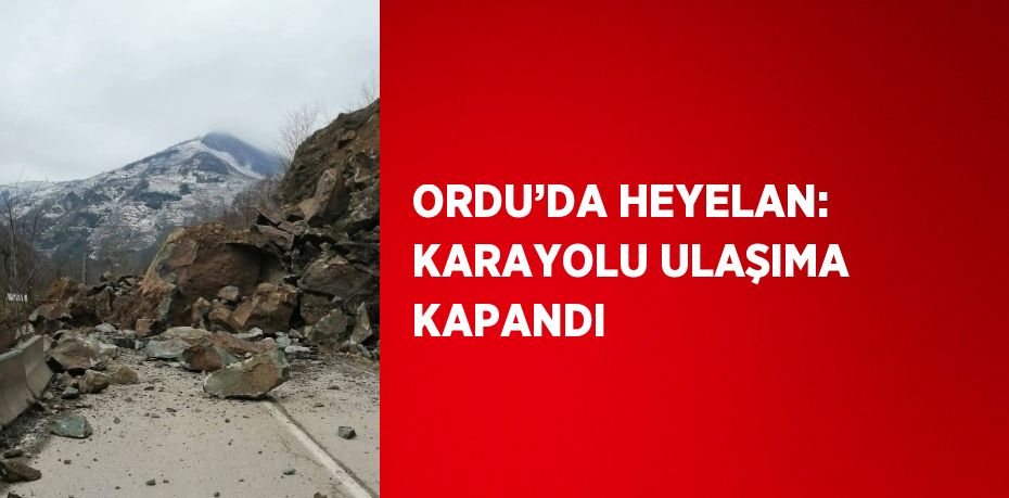 ORDU’DA HEYELAN: KARAYOLU ULAŞIMA KAPANDI