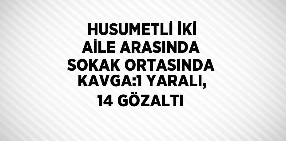 HUSUMETLİ İKİ AİLE ARASINDA SOKAK ORTASINDA KAVGA:1 YARALI, 14 GÖZALTI
