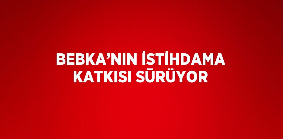 BEBKA’NIN İSTİHDAMA KATKISI SÜRÜYOR