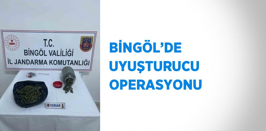 BİNGÖL’DE UYUŞTURUCU OPERASYONU