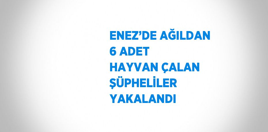 ENEZ’DE AĞILDAN 6 ADET HAYVAN ÇALAN ŞÜPHELİLER YAKALANDI