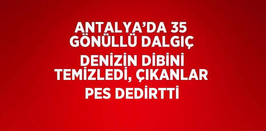 ANTALYA’DA 35 GÖNÜLLÜ DALGIÇ DENİZİN DİBİNİ TEMİZLEDİ, ÇIKANLAR PES DEDİRTTİ