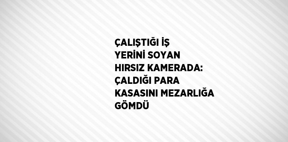 ÇALIŞTIĞI İŞ YERİNİ SOYAN HIRSIZ KAMERADA: ÇALDIĞI PARA KASASINI MEZARLIĞA GÖMDÜ