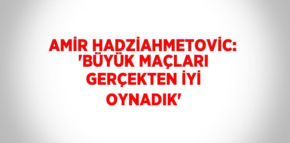 AMİR HADZİAHMETOVİC: 'BÜYÜK MAÇLARI GERÇEKTEN İYİ OYNADIK'