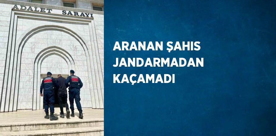ARANAN ŞAHIS JANDARMADAN KAÇAMADI