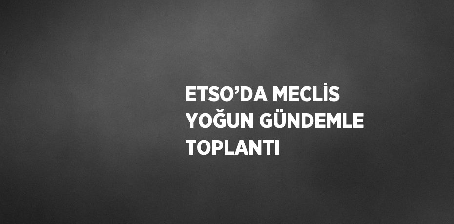ETSO’DA MECLİS YOĞUN GÜNDEMLE TOPLANTI