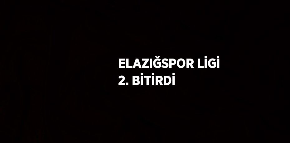 ELAZIĞSPOR LİGİ 2. BİTİRDİ