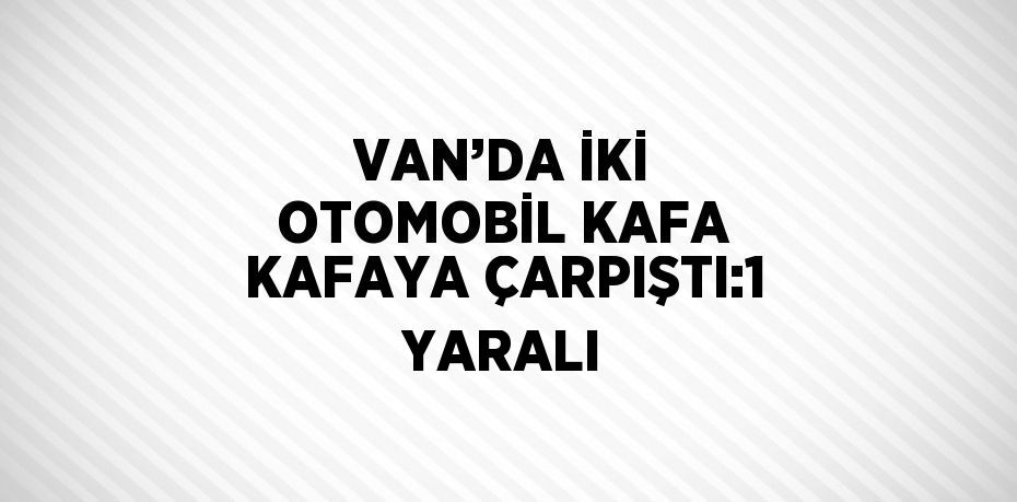 VAN’DA İKİ OTOMOBİL KAFA KAFAYA ÇARPIŞTI:1 YARALI