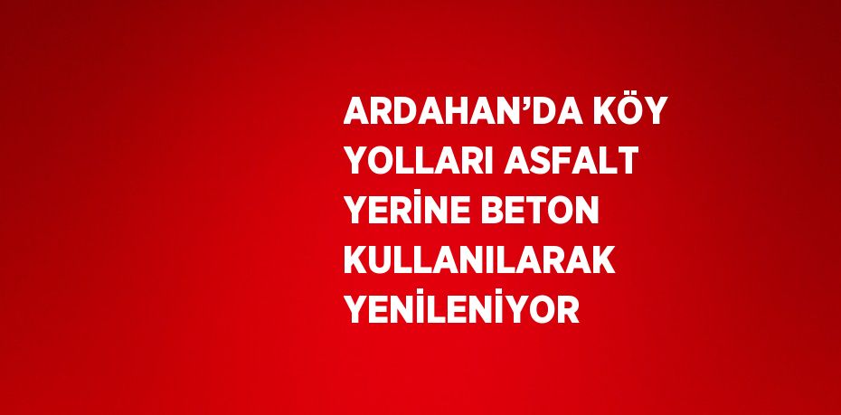 ARDAHAN’DA KÖY YOLLARI ASFALT YERİNE BETON KULLANILARAK YENİLENİYOR