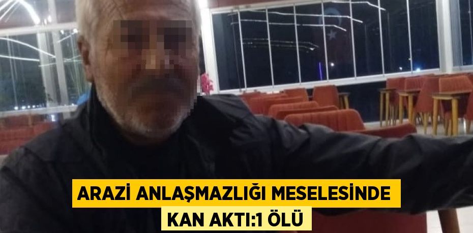 ARAZİ ANLAŞMAZLIĞI MESELESİNDE KAN AKTI:1 ÖLÜ