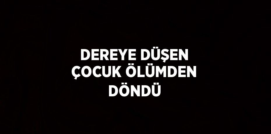 DEREYE DÜŞEN ÇOCUK ÖLÜMDEN DÖNDÜ