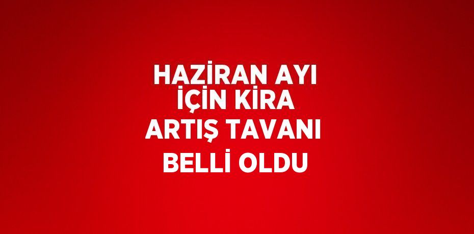 HAZİRAN AYI İÇİN KİRA ARTIŞ TAVANI BELLİ OLDU