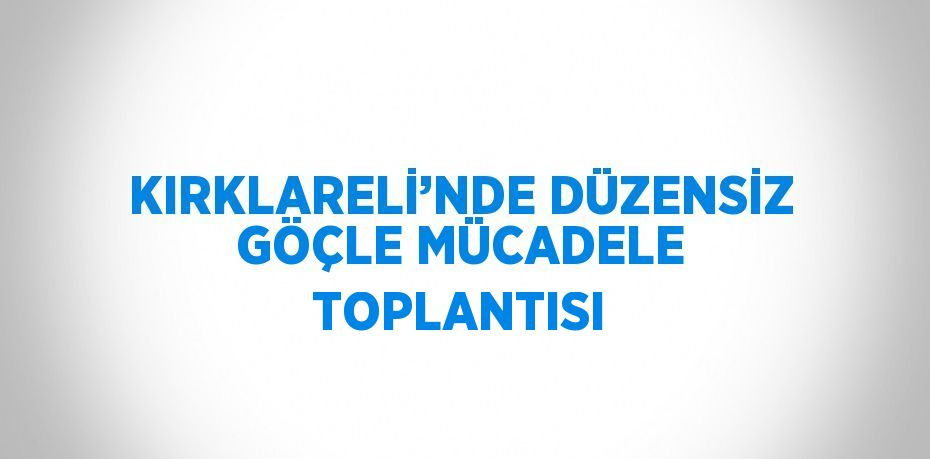 KIRKLARELİ’NDE DÜZENSİZ GÖÇLE MÜCADELE TOPLANTISI